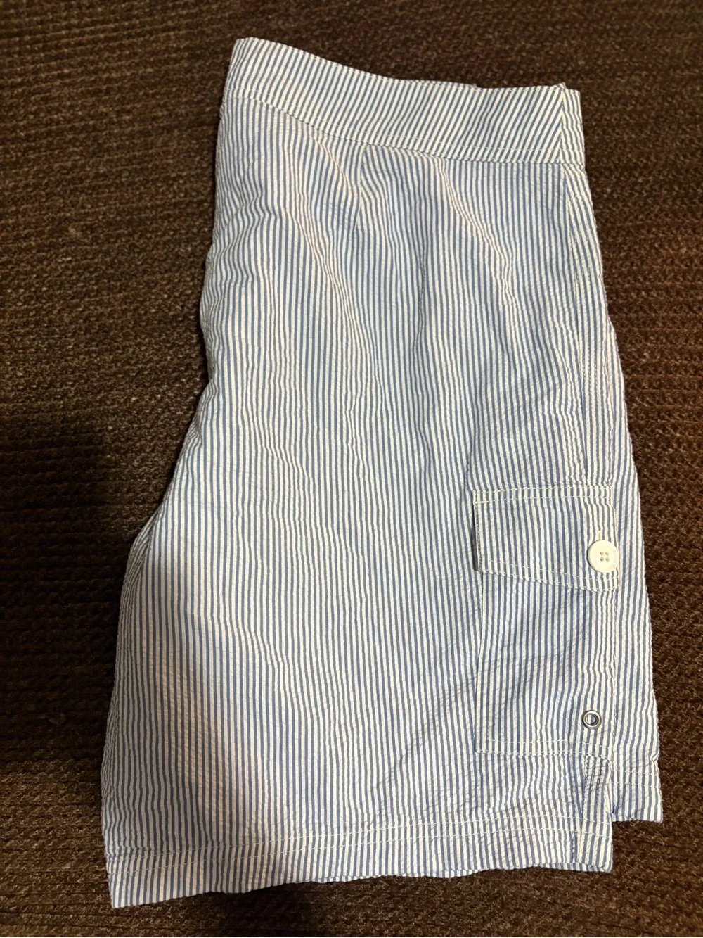 J. Crew Men’s Blue Seersucker Swim Trunks